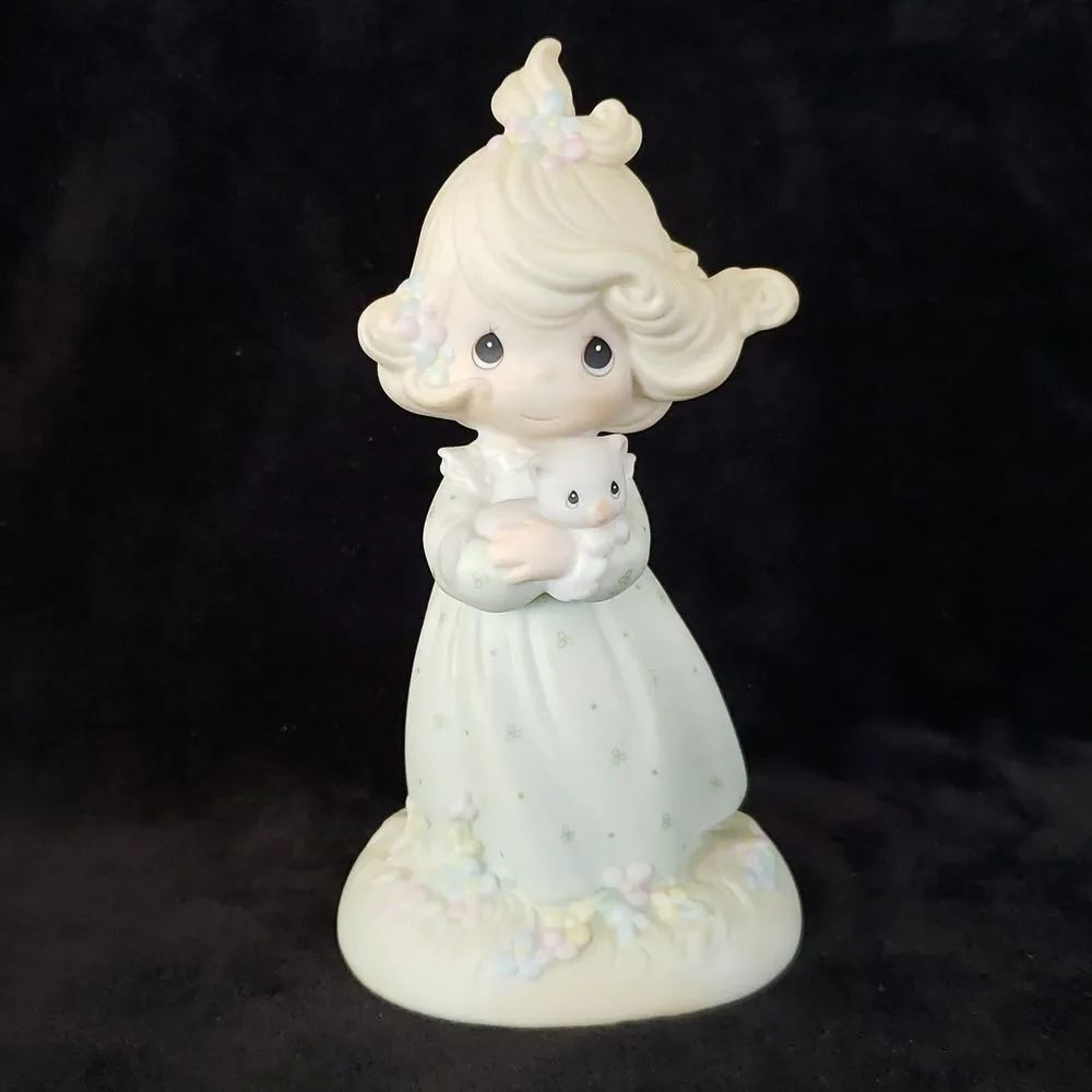 Vtg 1992 Precious Moments Porcelain Figurine "You Are Such A Purr-fect Friend"